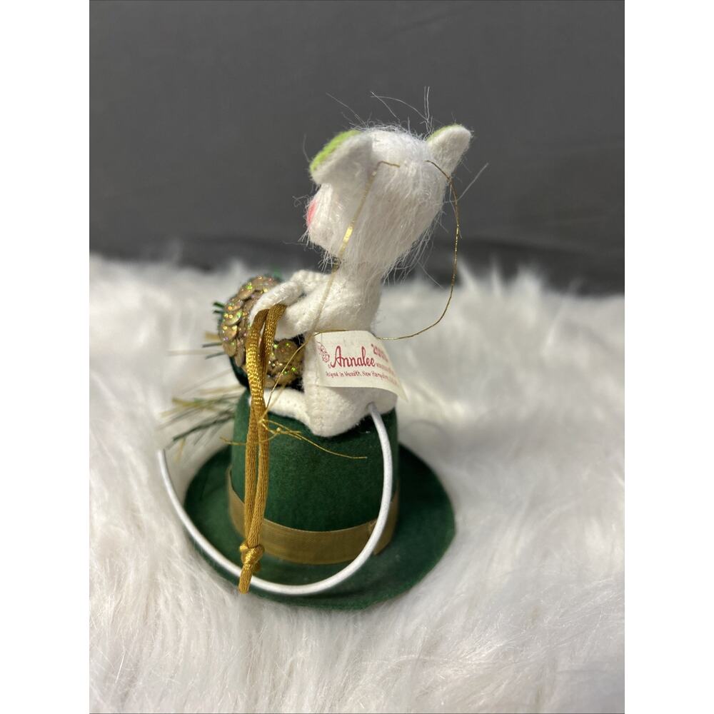 Annalee Mobilitee Ornament Saint Patrick’s Day Mouse 2003 Irish Shamrock 5 Inch - Picture 3 of 6